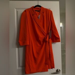 NWT New York and Company Orange wrap blazer dress size large